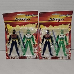 2 New Blue And Green Ninja Action Figure Greenbrier Int’l 5.5″