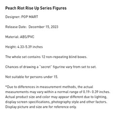 POP MART Peach Riot Rise Up Series Blind Box Blind Box Confirmed Figure Toy Doll