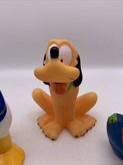 Disney Lot of 3 Rubber Toy Figures Donald Duck Goofy Pluto Bath Toys see photos