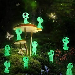 10pcs Luminous Resin Ghost Figures, Miniature Alien Decor