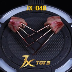 1 Pair 1/6 JXtoys Wolverine Handtypes Hurt Bloody Hand Model For 12″ Male Figure
