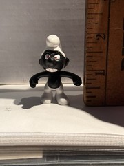 Vintage Rare Angry Black Smurf Red Eyes & Teeth Peyo Schleich Portugal Peyo Mint