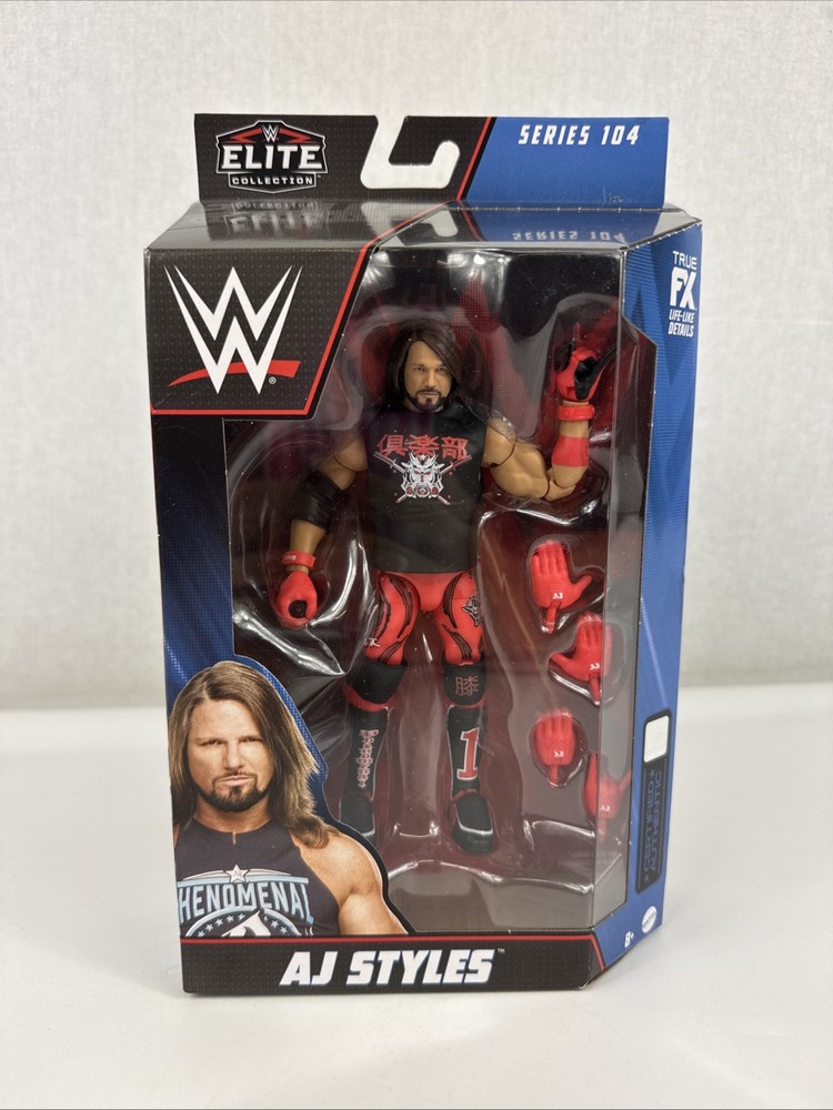 WWE Elite Collection Series 104 AJ Styles Boxed Action Figure w/ Alt Hands
