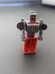 Robotron Loadtron Dump Truck. Orange Gray. Buddy L. Vintage. 1984.