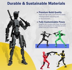 OUTGOTO PRE-ASSEMBLED 3 D PRINTED ACTION FIGURE – BLACK MIX GREEN
