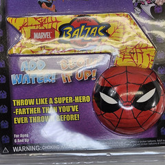 Vintage Spiderman Toy Web Shooter Water Ball 2001 Marvel Catpro Balzac NOS