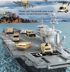 33 Inch USS Enterprise aircraft carrier with Soldiers, Jets, Military Vehicles