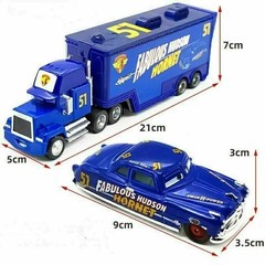 Disney Pixar Cars No.51 Fabulous Hudson Hornet Mack Truck & Car 1:55 Diecast Toy