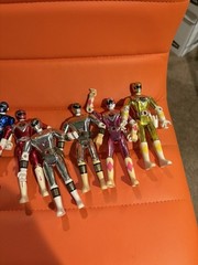 Mighty Morphin Power Rangers Metallic Bandai ‘95 7 Total: Silv,Yell,Pink,Red,Blu