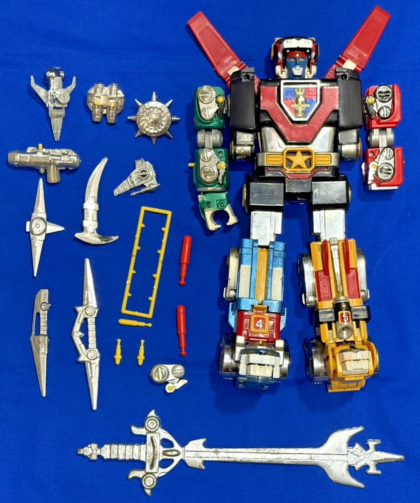 Voltron Set 5 Lions 1981 Taiwan Die-Cast GB-36 Near Complete Chrome Weapons