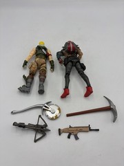 Lot Of 2 Fortnite Action Figures Jonesy, X-lord Scavenger 6 In Figures W Weapons