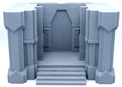 Sci-Fi Rock Cut Hangar Bay Blast Door Diorama 1:12 1:18 3D Printed 6 or 4 Inch