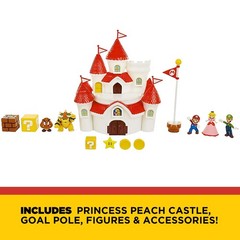 Super Mario Nintendo Deluxe Kingdom Castle, Wall Display & Playset with (5) 2…