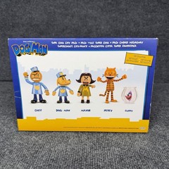 Jakks DOG MAN Supa Cool City Pack Figures Chief Dog Man Mayor Petey Flippy
