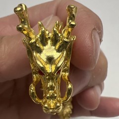 Chinese Gold Tone Articulated Dragon Figurine 3D Zodiac Tabletop Feng Shui Decor