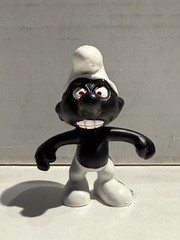 Vintage Rare Angry Black Smurf Red Eyes & Teeth Peyo Schleich Portugal Peyo Mint