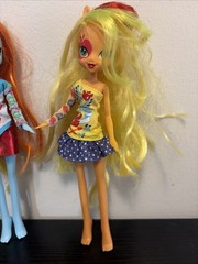 My Little Pony Equestrian Girls Lot of 2 -Rainbow Dash and Applejack 9” Dolls