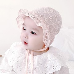 Lace Embroidery Baby Girl Bonnet Hat Summer Breathable Mesh Kids Cap