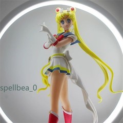 Sailor Moon PVC Figure Statue + Round LED Light Up Stand Night Lamp Xmas Gift BN