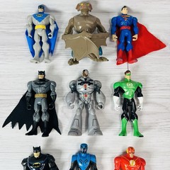 Batman Brave Bold Figure Lot JLU Blue Flash Green Man Bat Cyborg Superman Toy DC