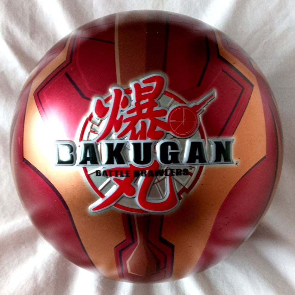 Bakugan Tin Metal Ball Storage Red and Gold with Inner Case 2008 Spin Master