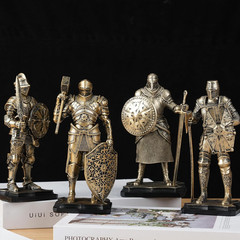 7.1”H Warrior Figurine, Guard Ornament, Soldier Statue, Medieval Armored Knight