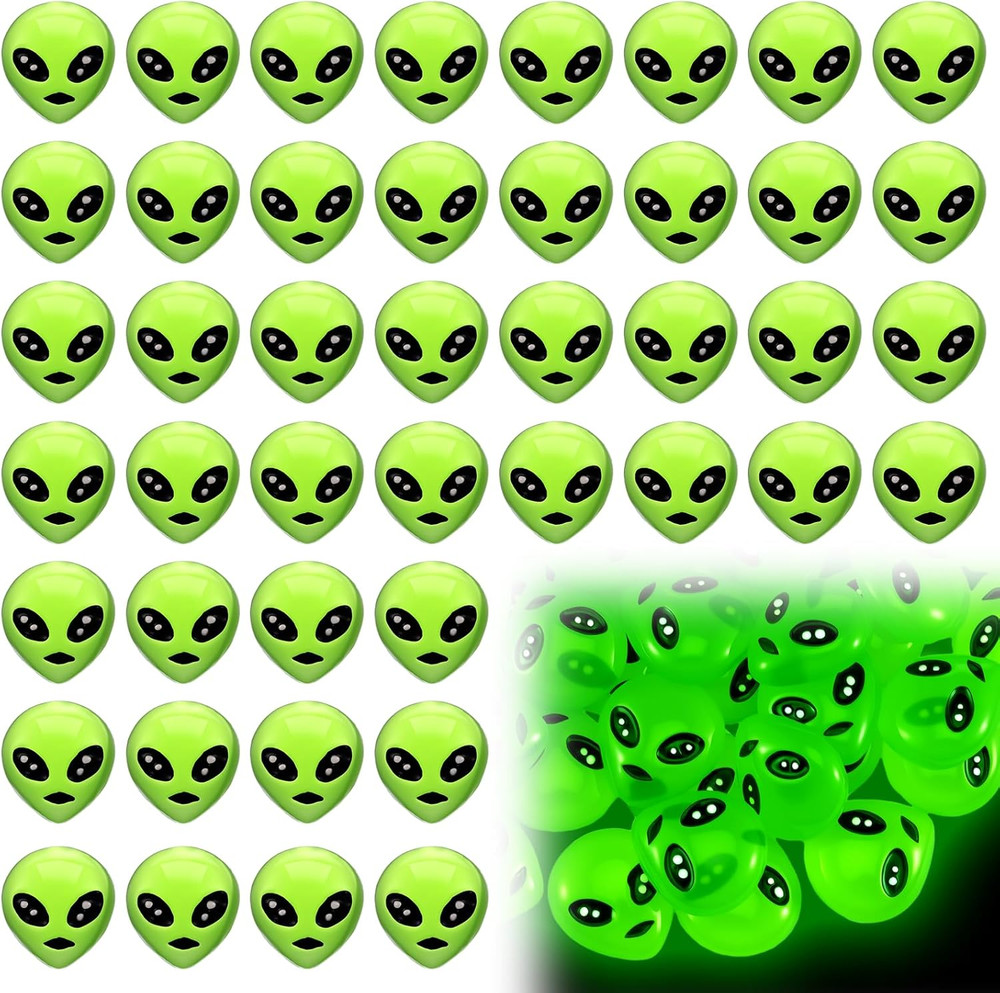 50 Pcs Mini Resin Alien Figures Glow in the Dark Tiny Small Alien Figurin