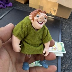 Human Action Figure Doll w/ Clothes, Green Fabric Tunic, Blue Shoes