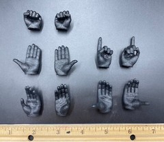 10 x 1/6 male black glove hand replacements for 12″ figure Phicen hot toys ❶USA❶