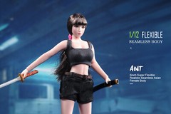 US 1/12 Female Seamless Action Figure Big Bust Pale Skin Body For 6″Soldier Head