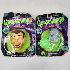 1996 Goosebumps Curly’s Brain Bites & Dread Heads Ooze Hasbro Rare Set Of 2