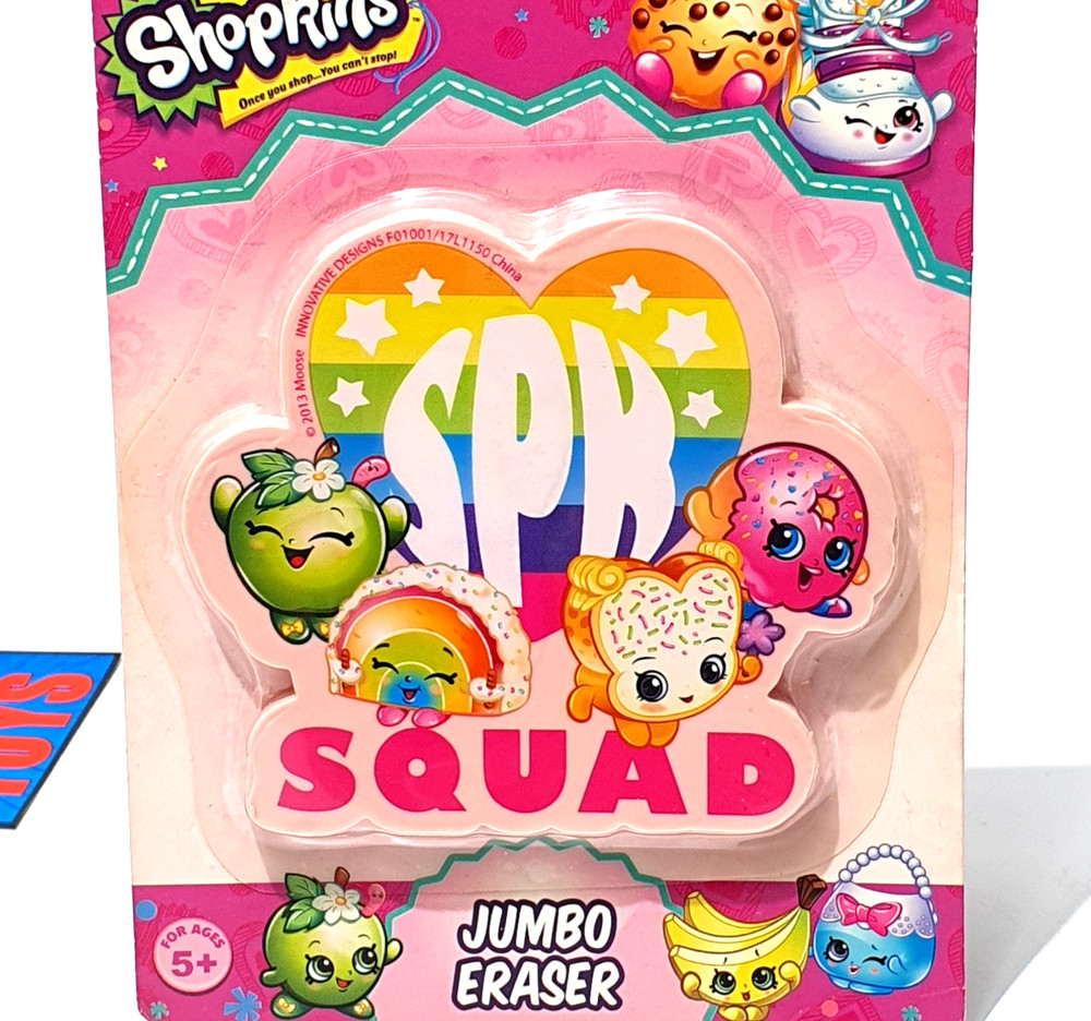 Shopkins SPK SQUAD JUMBO ERASER multicoloured rainbow heart NEW sealed shoppies
