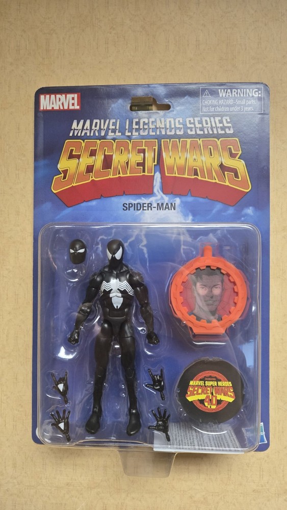 Black Spider-Man Marvel Legends Secret Wars Retro Cardback 6″ Figure – In Hand