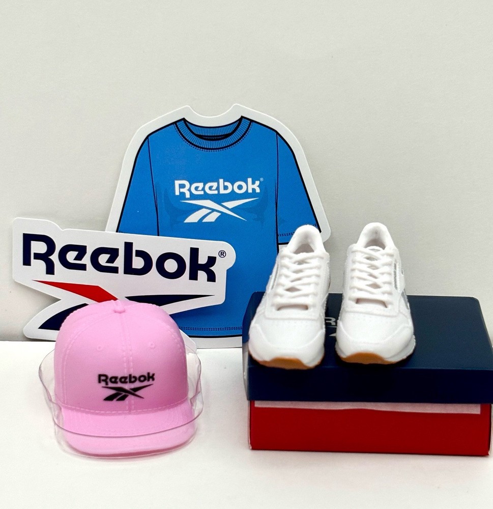 Reebok White and Gray Sneakers Hat Shirt Logo Stickers Zuru Sneakers Mini Bands