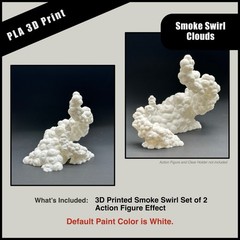 Smoke Swirl Cloud Effects Set of 2 | 3D Printed | Action Figure Prop Accessory