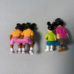 Vintage Disney Parks Seated People Figurines Mickey Ear Hat PVC Figures Lot of 2