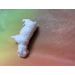 Ubranded hard PVC plastic albino white red eyes ram farm animal mini under 2 in