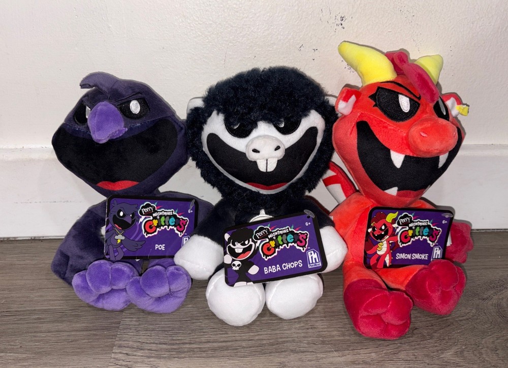 3x Baba Chops Poe Simon Smoke Poppy Playtime Nightmare Critters 8″ Plush w/ Tags