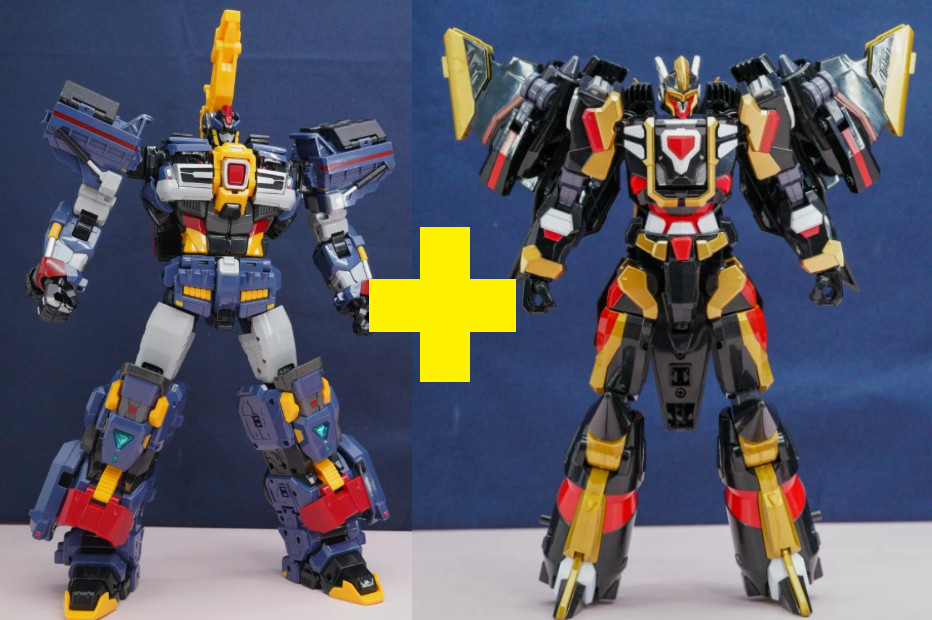 Metal Cardbot W 2 set SolidHorn and NightGriffon, Transforming Korean robot toy