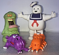 Vintage 1980s Ghostbusters Lot of 4 Stay Puft Slimer Kenner Mini Traps Columbia