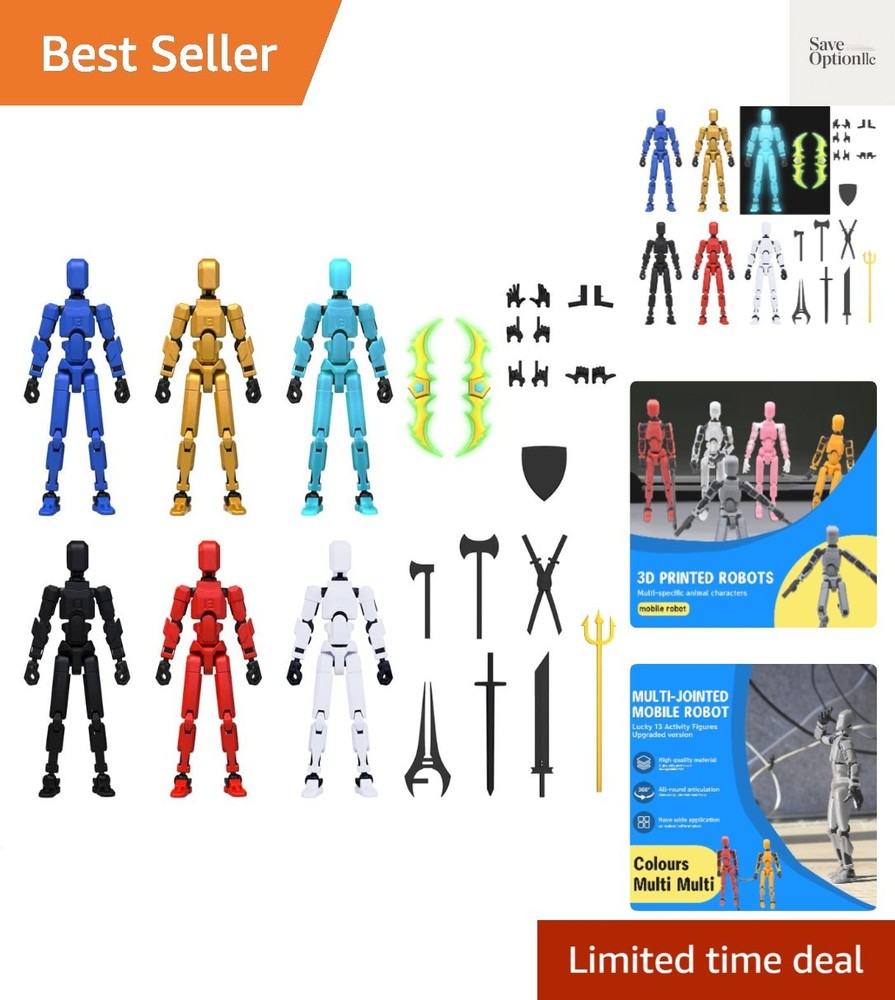 6 Pack Assembly Completed T13 3D Action Figure,Dummy Nova Titan Lucky 13 Acti…