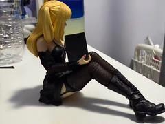 Death Note Misa Amane 10cm Sitting Figure Gothic Leather Dress PVC Model Gift