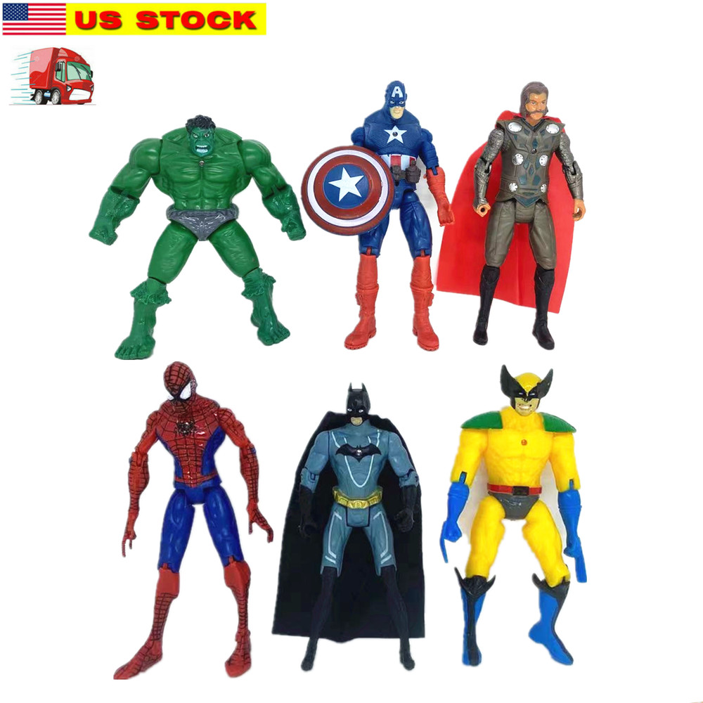 6 Pc Superhero Action Figures Set Marvel Avengers Toy Dolls Hero Cake Toppers
