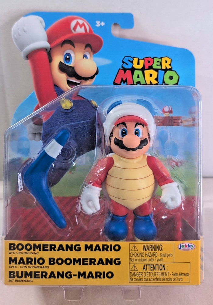 Jakks Pacific Super Mario BOOMERANG MARIO 4” Figure World Of Nintendo Brand New