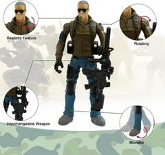 Military Action Figures Bundle: 6 Soldiers & Weapons – Perfect Birthday Gift