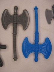 TMNT Raph dagger, Rocksteady gun, MOTU battle axes, transformer ratchet weapons