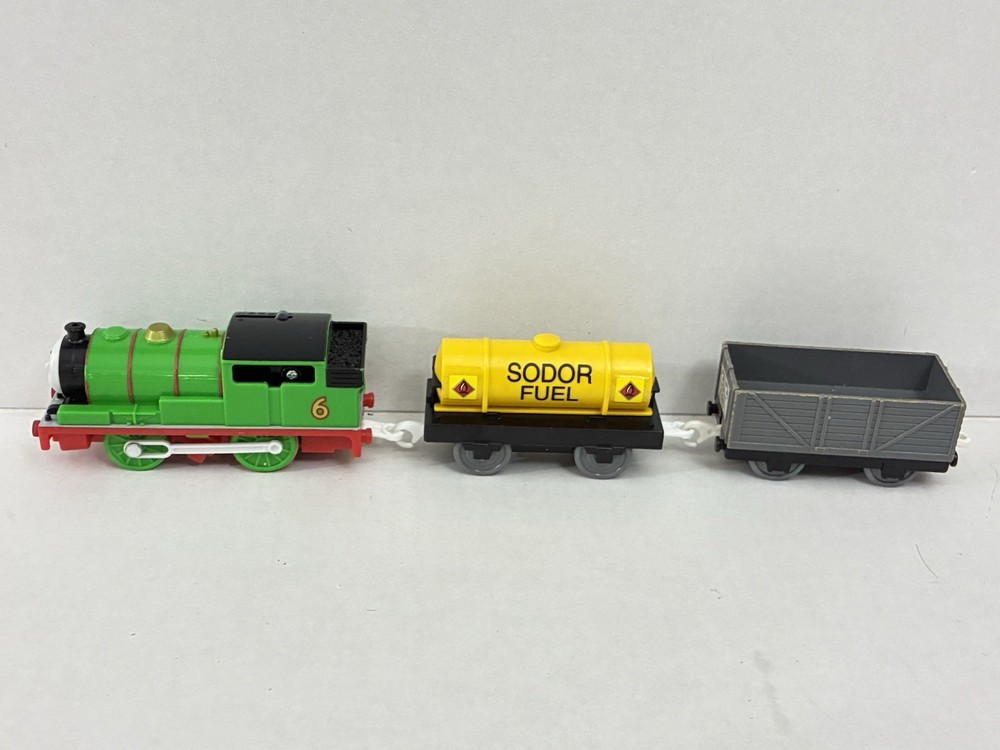 Tomy Thomas Plarail Percy with Sodor Fuel Tanker and Troublesome Truck