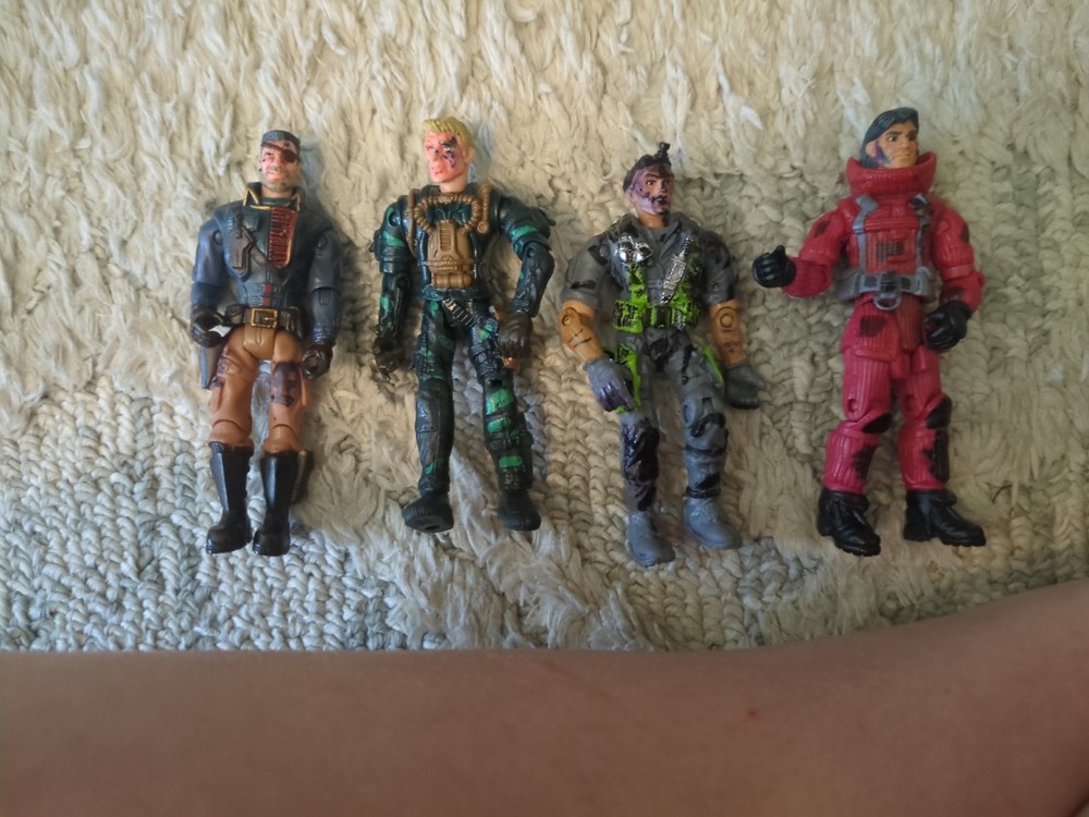 Vintage 2003 Lanard The Corps 4” Action Figures Fully Jointed Lot Of 4