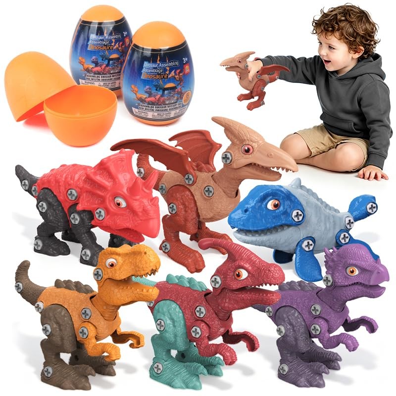Dinosaur Toys for 3 4 5 6 7 8 Year Old Boys,3 Pack Hatching Dinosaur Eggs wit…