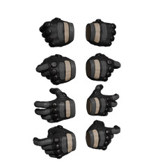 1/12 Scale Action Figure Hands: Biker Gloves (Unpainted)